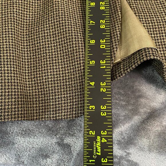 Haggar Mens Black Label Mens Blazer Jacket 44L Houndstooth Wool Blend Brown - Picture 7 of 14
